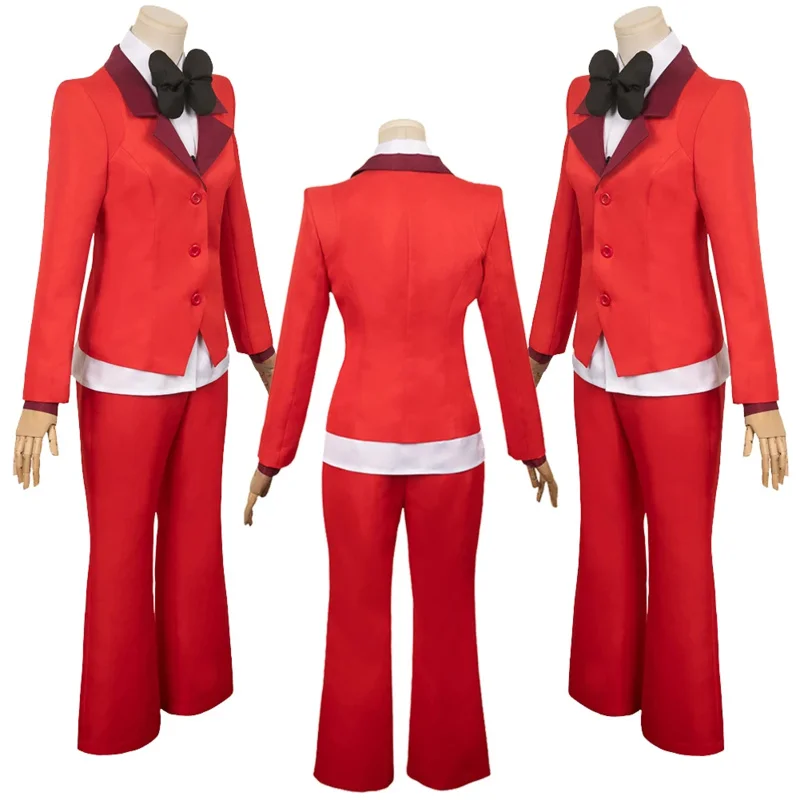 Charlie Cosplay Anime Cartoon Cosplay Costume pour femme, déguisement d'hôtel, chemise adulte, nœud, vêtements de jeu de rôle d'Halloween pour femme