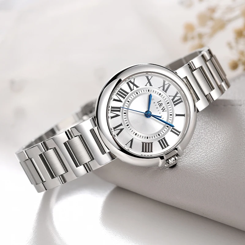 I&W Fashion Ladies Watches Luxury High Quality Switzerland Watches for Woman Sapphire Waterproof Full Steel Reloj Mujer 2025 New