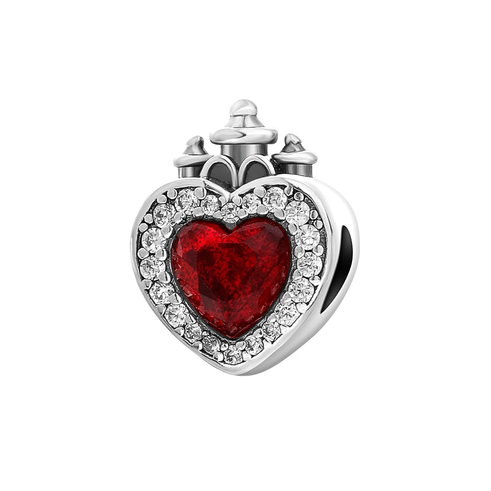 الأحمر سحر الخرزة قلادة 925 الفضة النبيذ الأحمر أحمر الشفاه عالية الكعب التفاح روز سحر صالح سوار المجوهرات النسائية الأصلية