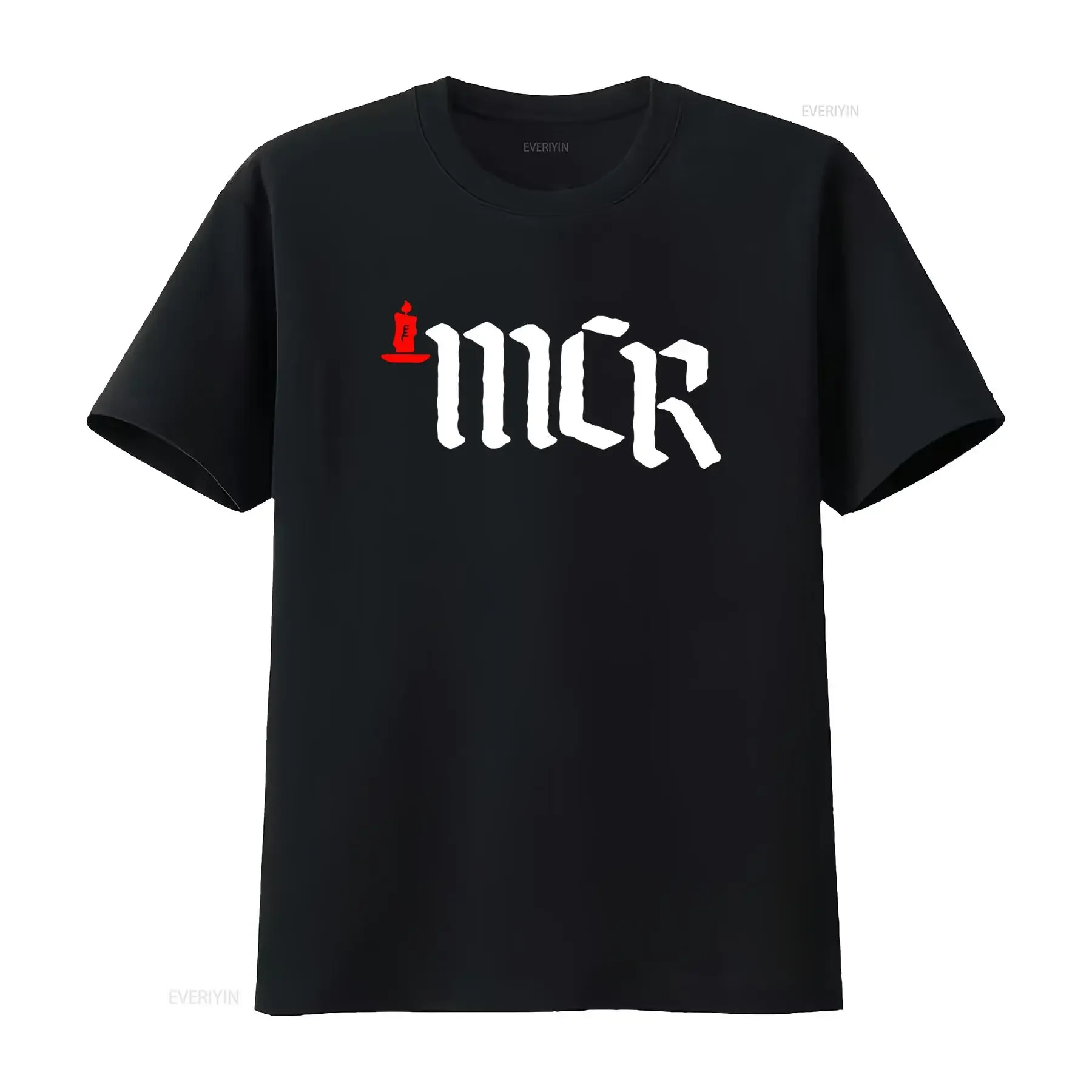 Gothic Streetwear RIP Red Candle Reverse Text Print Casual T Shirt vintage Washed streetwear graphic Unisex designer clothes