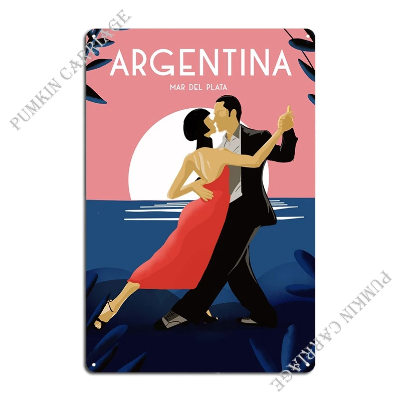 Argentina Tango Metal Plaque Customized Cinema Party Party Wall Decor Tin Sign Poster