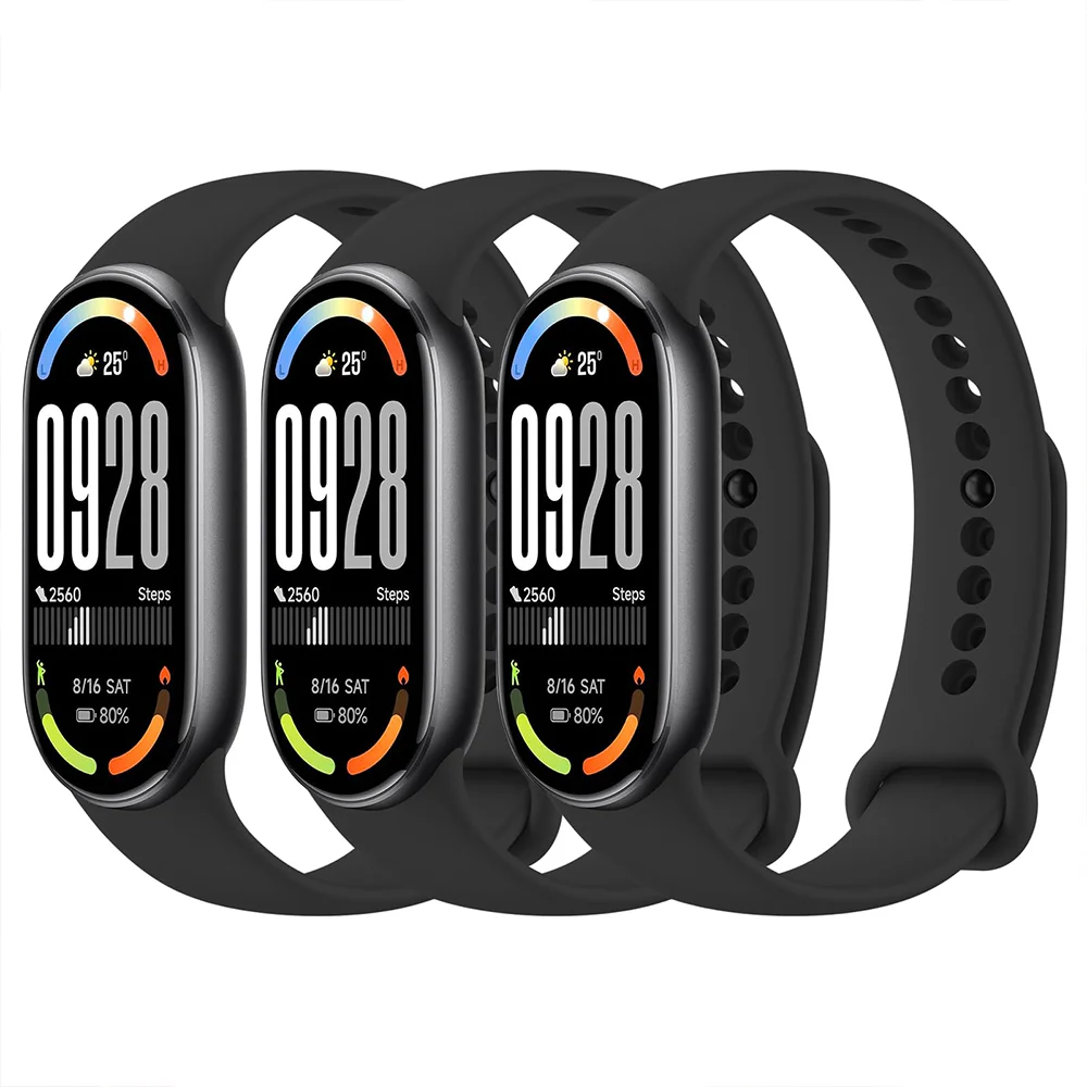 2PCS Straps Für Xiaomi Mi band 10-NFC Ersatz miband 8 silikon Armband wasserdichte Uhrenarmbänder smart mi band 9 sport Zugang