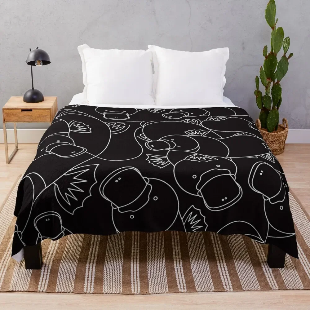 Minimalist Platypus Black and White Throw Blanket sofa bed blankets ands Soft Big Thin Blankets