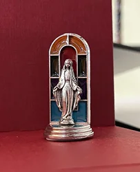 Rainbow Enamel St Christopher Statue Crafts The Archangel St.Michael Stand Decoration Church Ornament Desk Display Decor