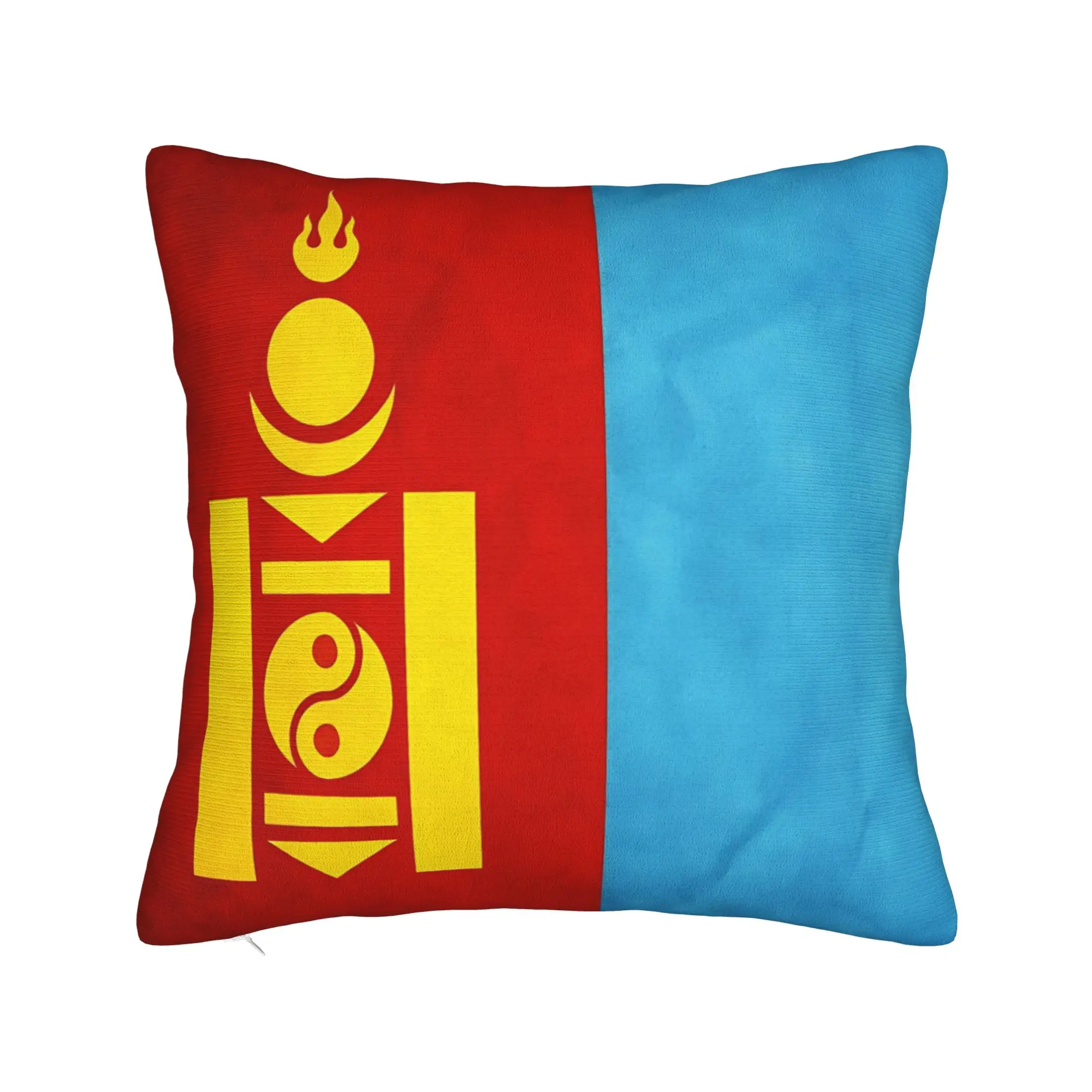 Pillow Cover Mongolia  Mongolian Flag  National Flag Of Mongolia   Vintage Pillow Case For Sofa Car Home Decor Pillowcases