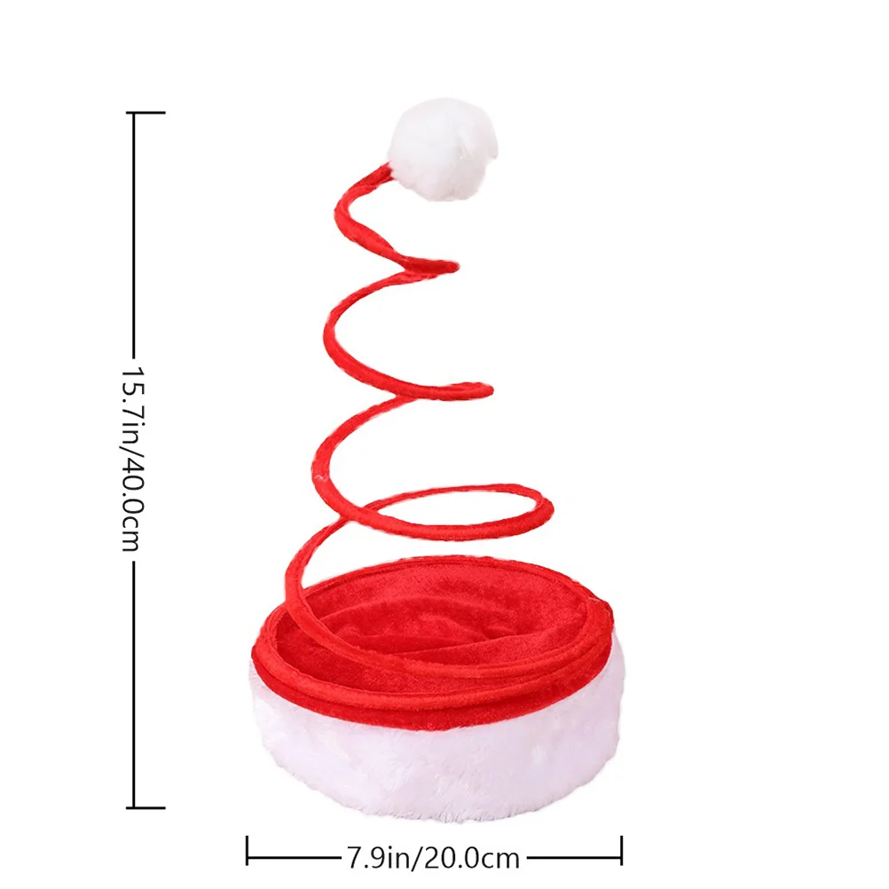 قطعتان من قبعة عيد الميلاد المضحكة من القماش الفاخر، ملابس مريحة، تصميم ربيعي فريد من نوعه، رائع لقبعة عيد الميلاد للحفلات التنكرية #4