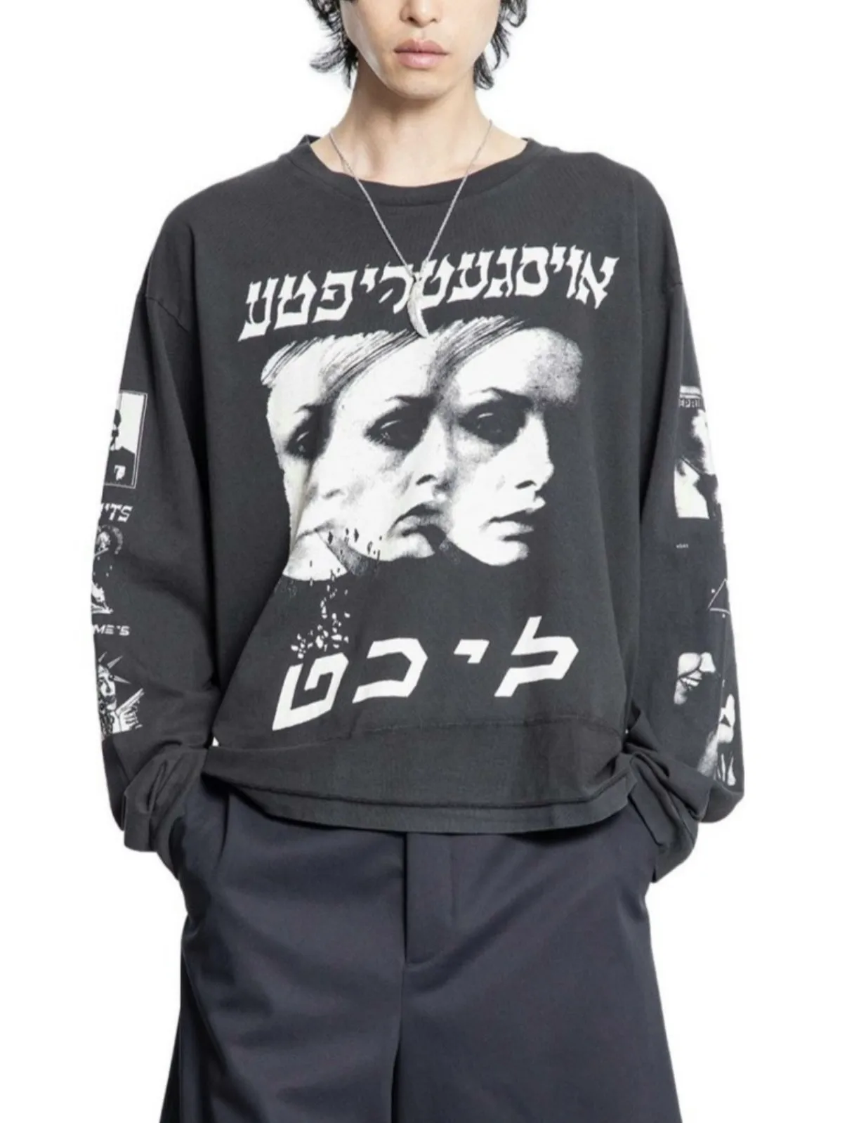 ER/D 25SS Hexagram Portrait Irregular Stitching Long Sleeve T-Shirt