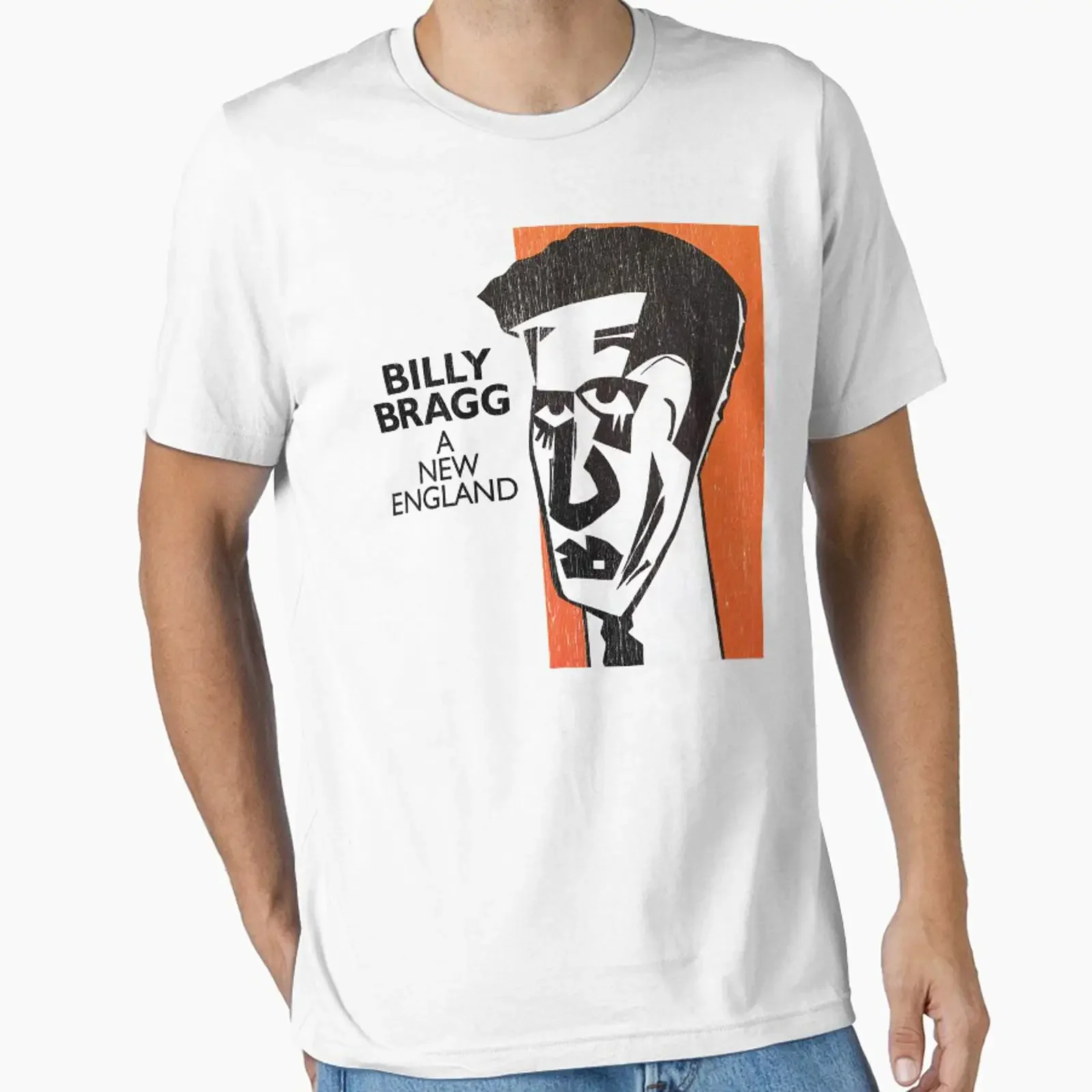 Billy Bragg A New England designed and sold by brianhillDESIGN vintage Washed graphic Stretched Comfortable homme Unisex
