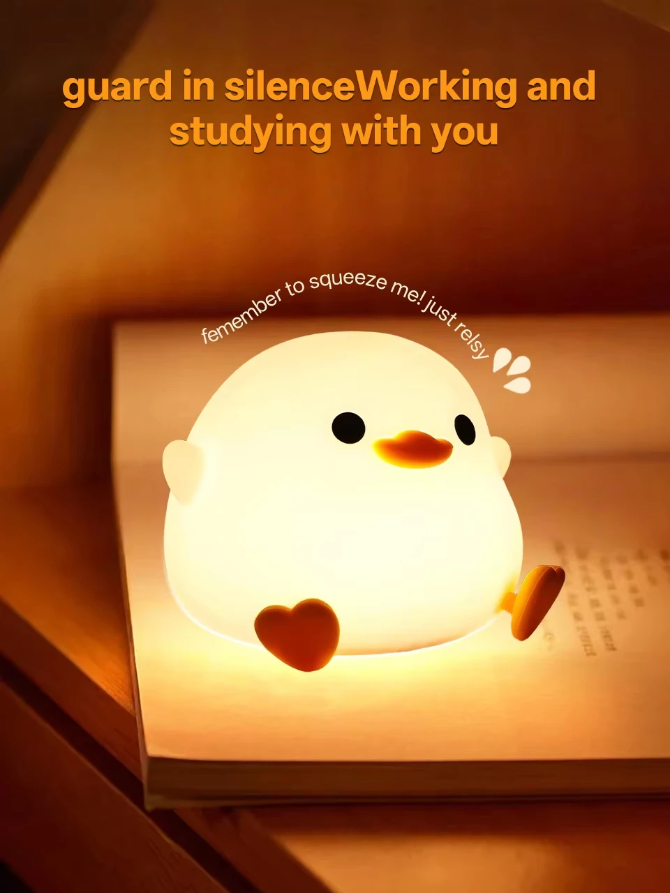 Cute DoDo Duck LED Night Light Touch-Sensitive Rechargeable Silicone Bedside Lamp for Nursery Bedroom