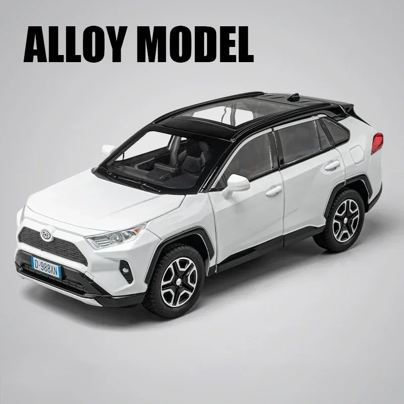 RAV4 SUV سبيكة 1:22 لعبة مصبوبة نموذج سيارة الصوت والضوء التراجع لعبة المقتنيات هدية عيد ميلاد