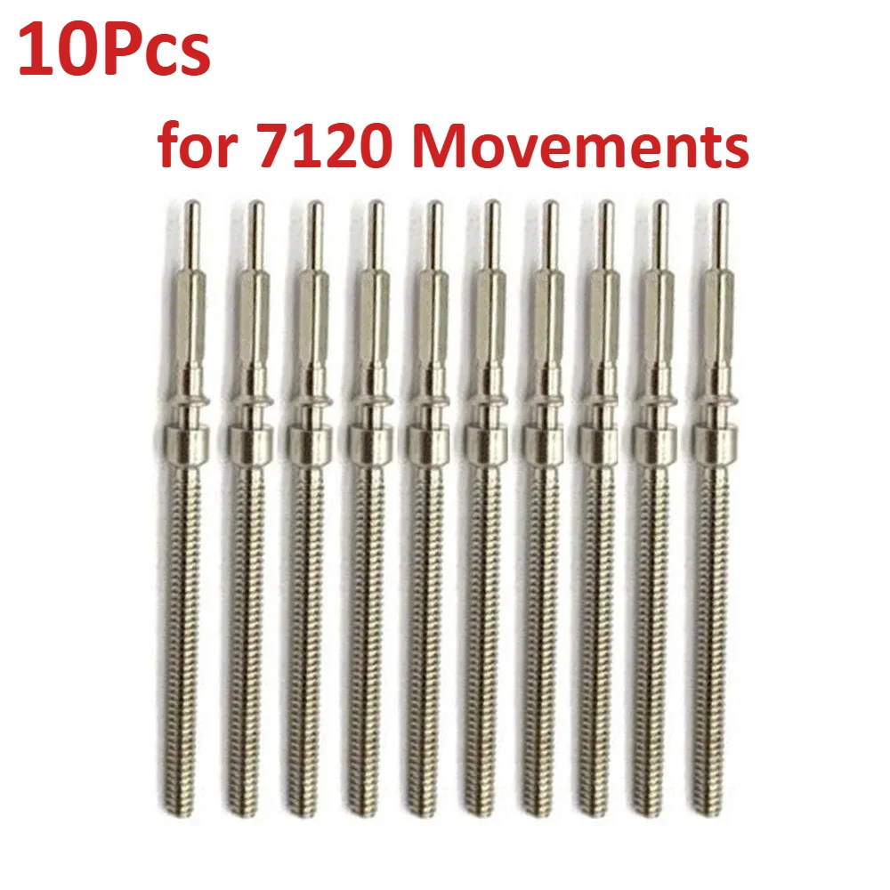 

10Pcs Movement Stems for 7120 Movements Winding Stems Six-hand for Mechanical Watches Part for Shanghai 7120