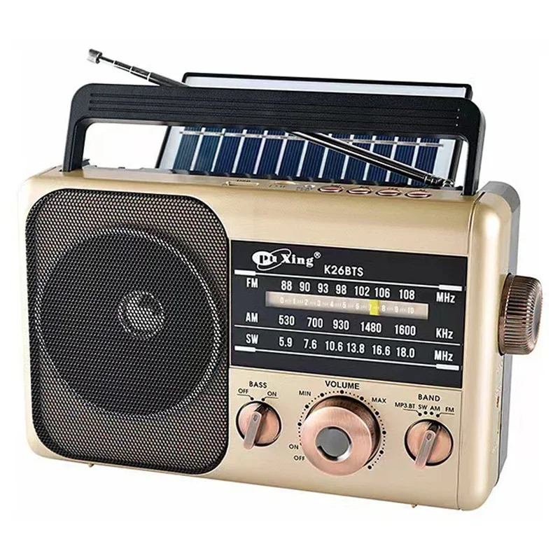 Portable Handheld Solar Multi-band High Sensitivity Radios Receiver AM/FM/SW Multiband Radio Stereo Wireless Bluetooth Speaker