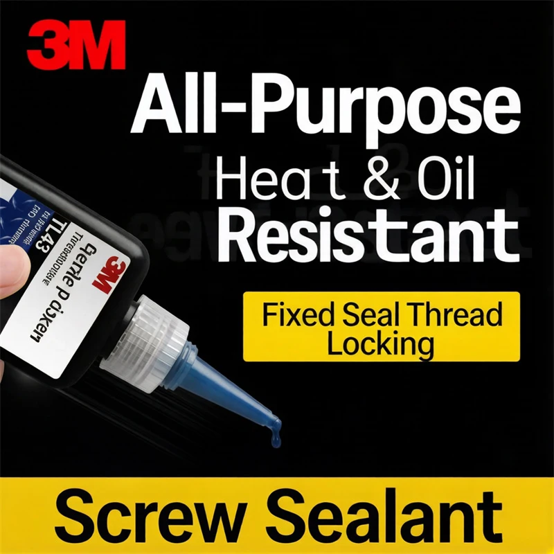 3M TL43 Scotch Weld Blue Threadlocker 50ml Medium Strength Oil Tolerant Removable Adhesive for Bolts Nuts Screws