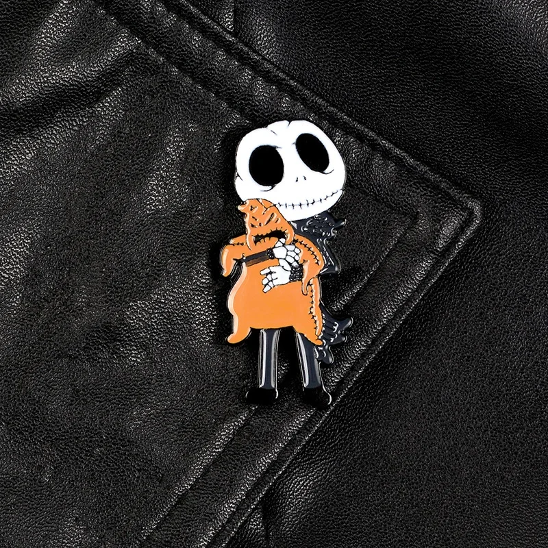 The Nightmare Before Christmas Jack Oogie Boogie Enamel Pin Horror Movie Halloween Brooch Lapel Pins Accessories Gifts