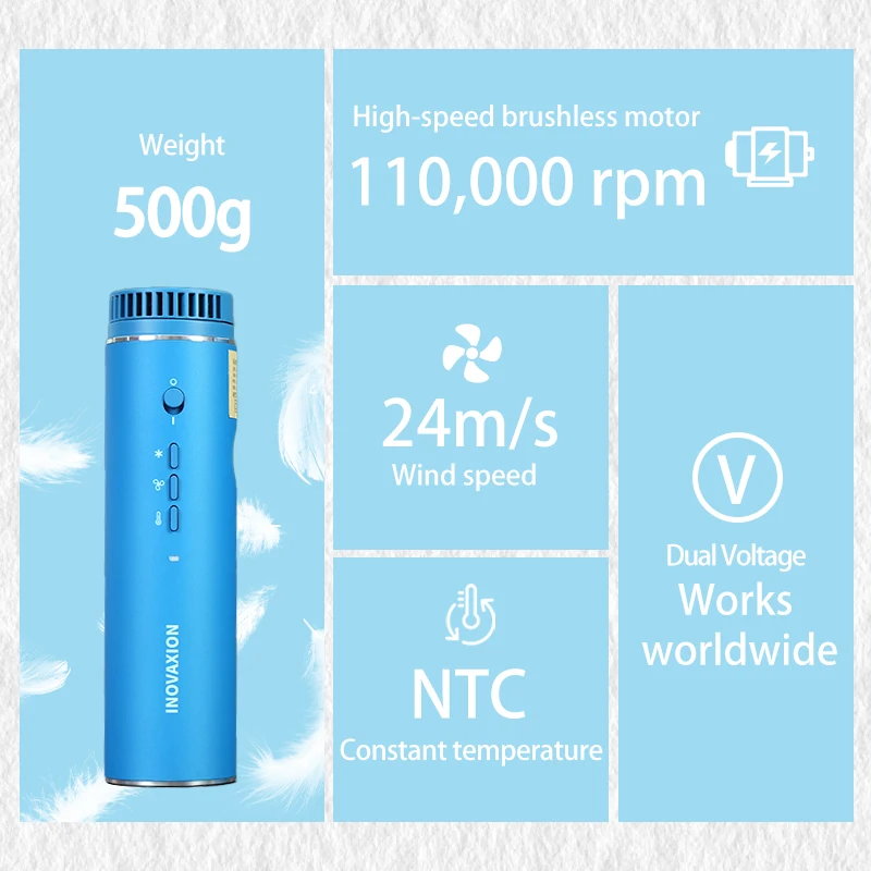 

Lightweight Compact 1200W - Hands-free Hair Dryer with Powerful Airflow Ion Technology Foldable Design for Home Travel Salon Use