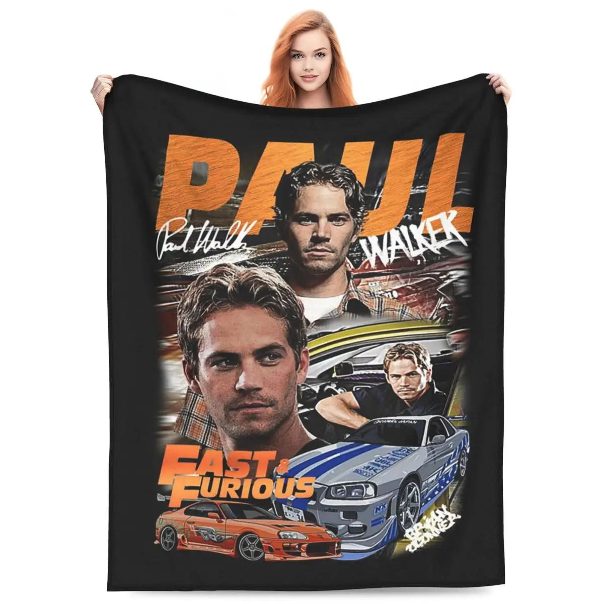 Fast & Furious Blankets Flannel Sofa Throw Blanket Multi-function for Couch Bedding Throws Bedspread Quilt