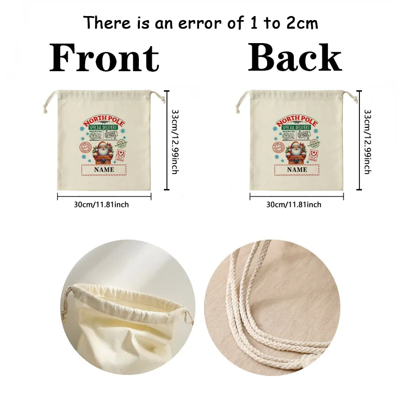 حقيبة هدايا مخصصة لعشية عيد الميلاد من North Pole Santa Sack للأطفال والمراهقين والفتيان والفتيات