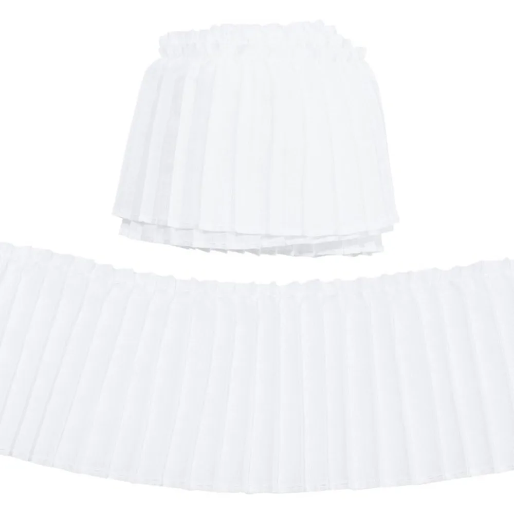 

5 Yards Polyester Pleated Ribbon Clothes Accessories White 3-1/4 inch(83mm)