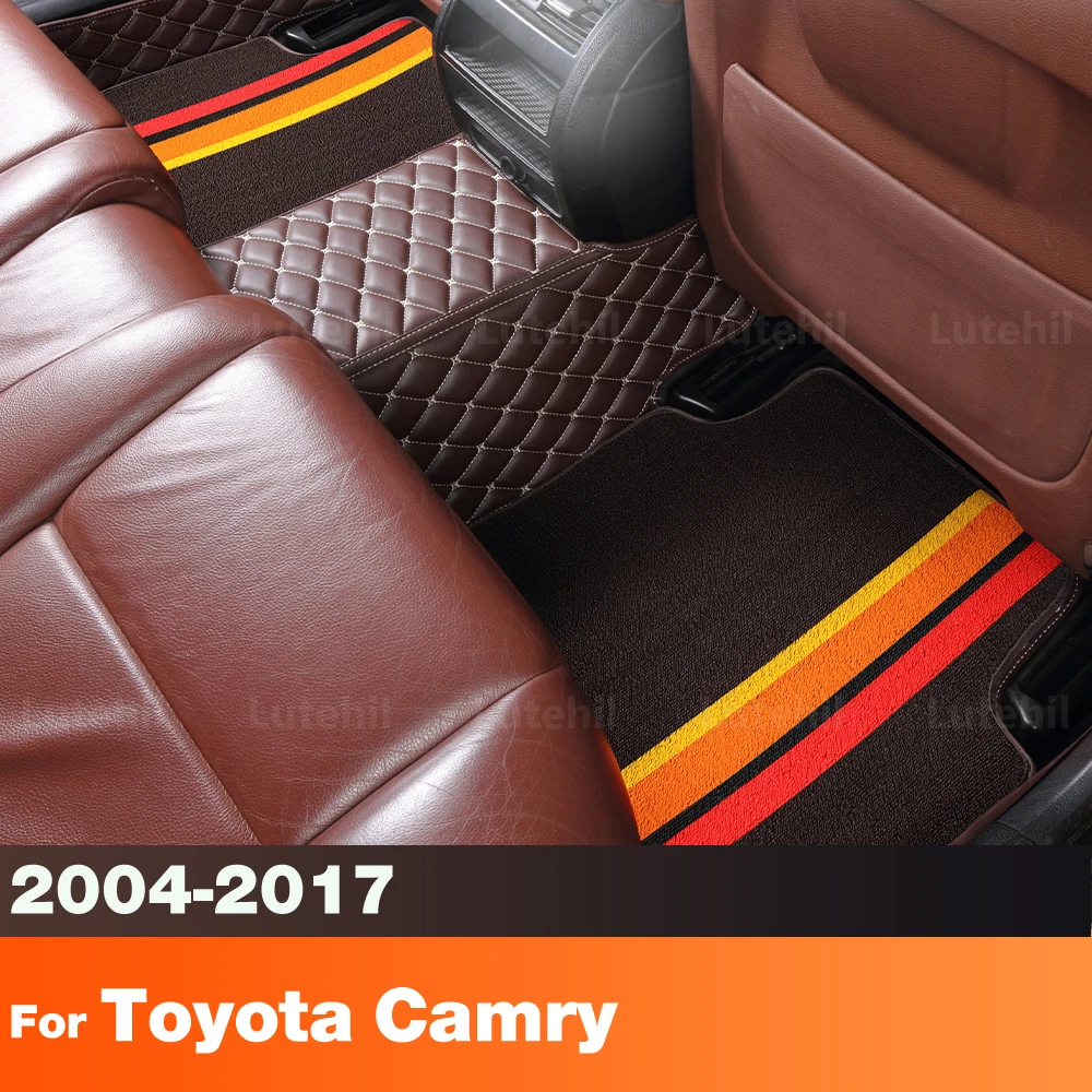 

For Toyota Camry 2004-2017 2016 Custom Car Floor Mat Automobile Carpet Cover Interior Details Accessories Protective Pad Parts
