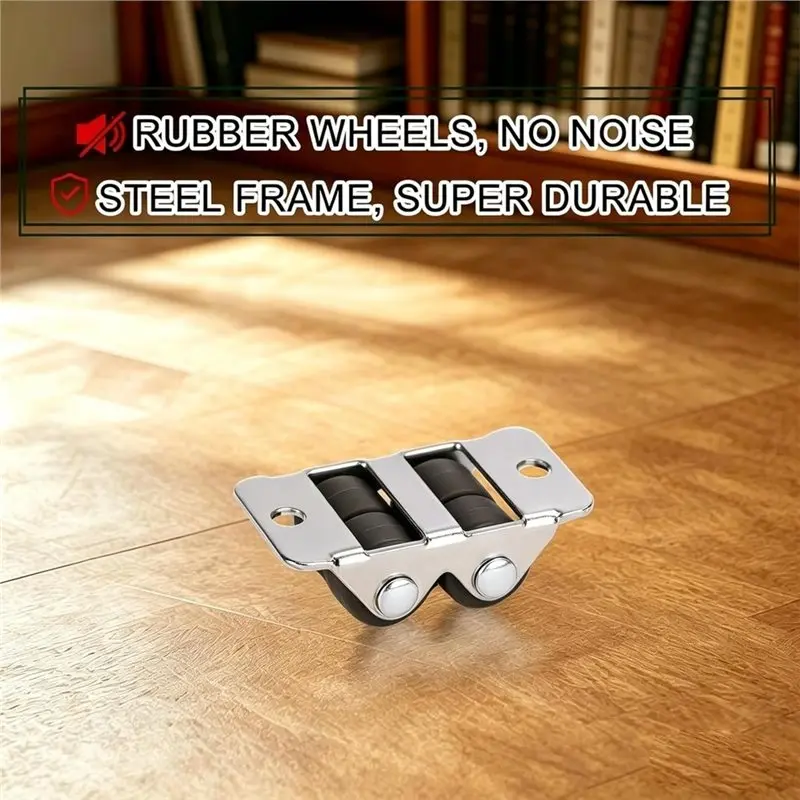 ALIM-Small 4-Wheel Double Row Caster Wheels, 1/2 Inch Fixed Rigid Mini Casters For Underbed Drawers, DIY Projects (8 Pack)