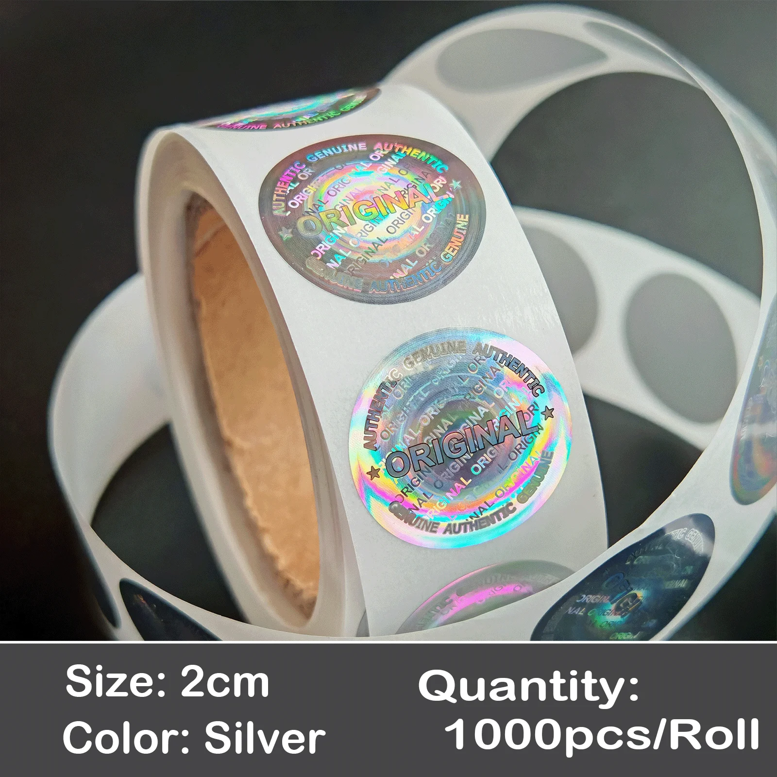 500 Stück pro Rolle Hologramm Manipulationssichere Aufkleber Original Echte Sicherheits-Garantie-Siegel-Etiketten Universelles Erd-Design 15mm