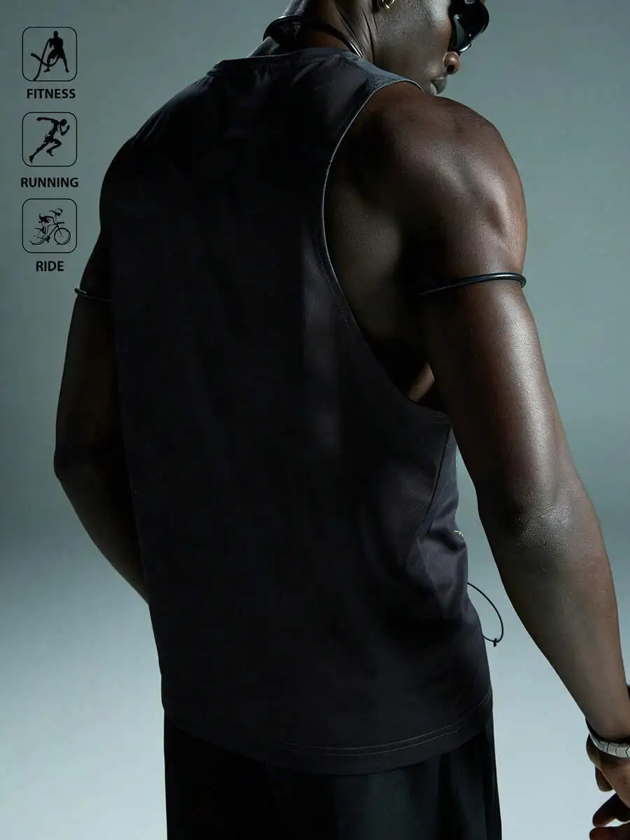 

Mens Geometric Print Fitness Sports Tank Top