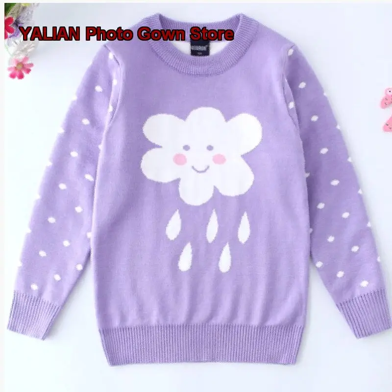 Girls Pullover 2021 Base Layer Top Kids Autumn Thickened Pure Cotton Little Kids Knit