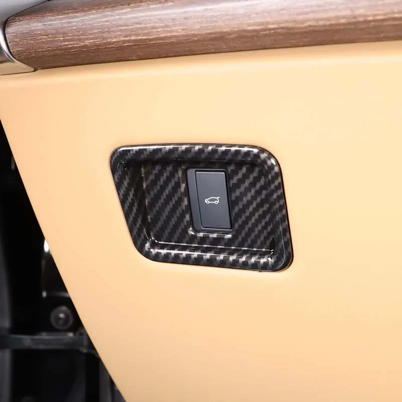 Interrupteur de porte arrière électrique d'intérieur en Fiber de carbone ABS, cadre décoré, accessoires pour Land Rover Range Rover Sport Vogue L460 2023