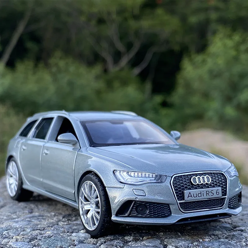 Audi RS6 Station Wagon Alliage Modèle de voiture, Simulation Diecasts, Véhicules jouets, Modèle en métal, Berceau arrière, Collection, Cadeau pour enfants, 1:36