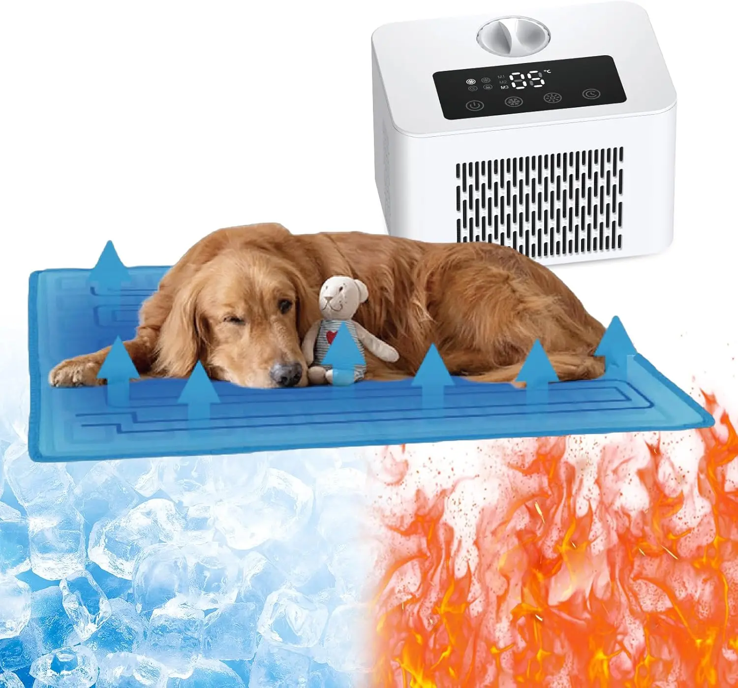 Pet Cooling Mat & Heating Mat, Electric Cooling Pad For Dogs Cats, Washable Dog Bed For Crate Kennel, Seat Cushion For Chair