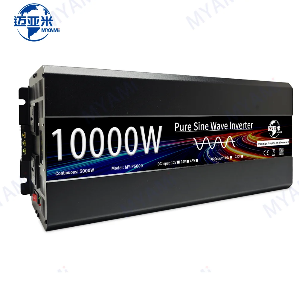 

Myami 5000w 12v 24v 48v Dc To Ac Чистая синусоида Инвертор Ac 100v 110v 120v 220v 230v Автомобильный инвертор 5kw 10kw 10000w Инвертор