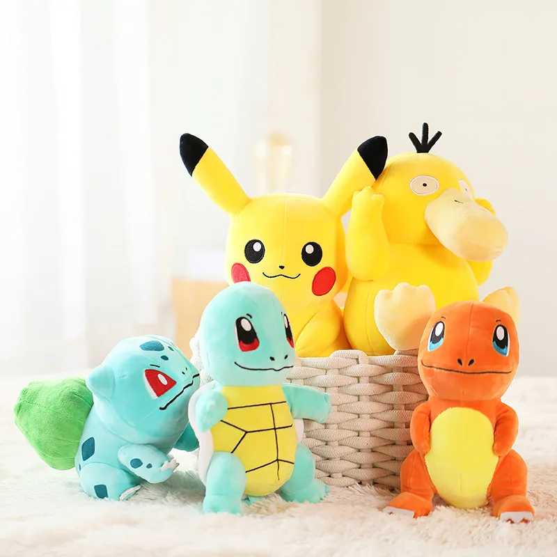 Pokemon Stuff pluszowe zabawki Kawaii Pikachu Pichu Charmander Squirtle Psyduck Anime miękkie lalki lalki dla dzieci urodziny prezent na boże narodzenie