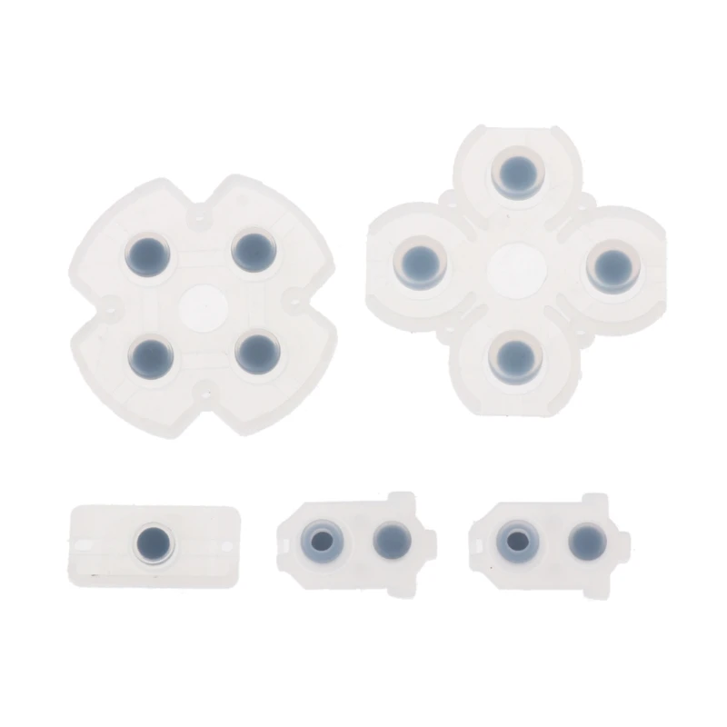 5 in 1 Silicone Conductive Rubber Pads Replacement Spare Parts for PS4 JDS 030 D Pad Buttons Repair