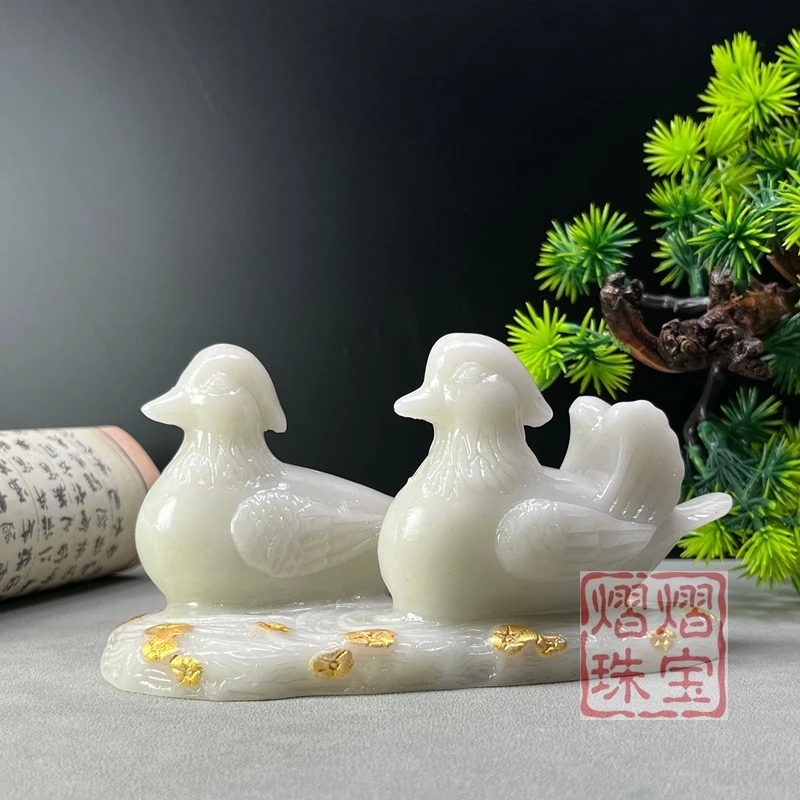 Luminous stone couple figurines, wedding gifts, anniversary presents, a match made in heaven, prosperity, harmonious marriage, h