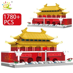 HUIQIBAO 1780pcs Mini Tian An Men Micro City Architecture Model Building Blocks Street View Diamond Construction Bricks Toys Kid