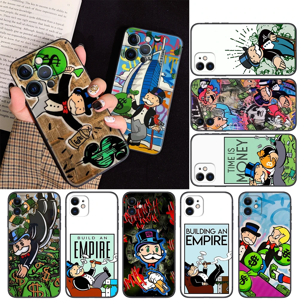 Alec M-Monopoly Art Soft Silicone Case for iPhone 16 15 14 Plus 13 12 11 X XS XR Pro Max SE