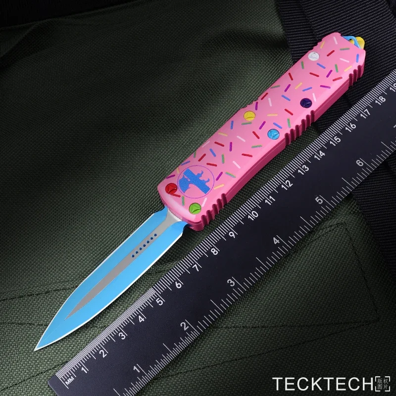 

UTX-85 Knives Dessert Warrior MICRO ULTRA TECH Knife UTX85 UTX 85 UT85 UT-85 Donut Pink D2 Blade T6 CNC Handle EDC Tactical