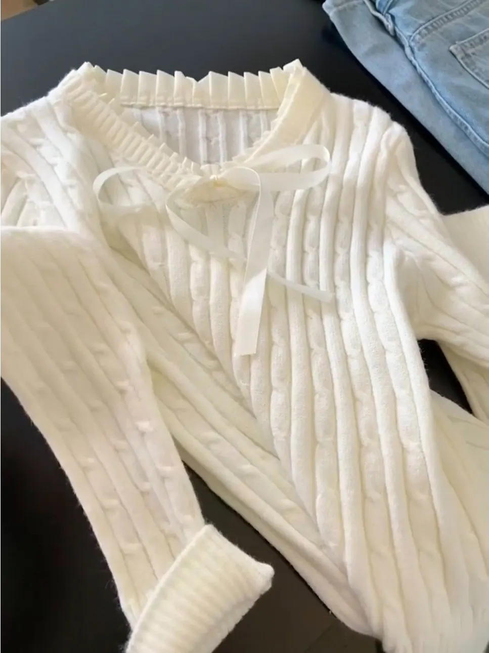 الكورية Sle V-Ne طويلة Sve محبوك سترة المرأة الخريف الشتاء سليم صالح العلوي قاعدة طبقة سترة Faion تخفيف #3