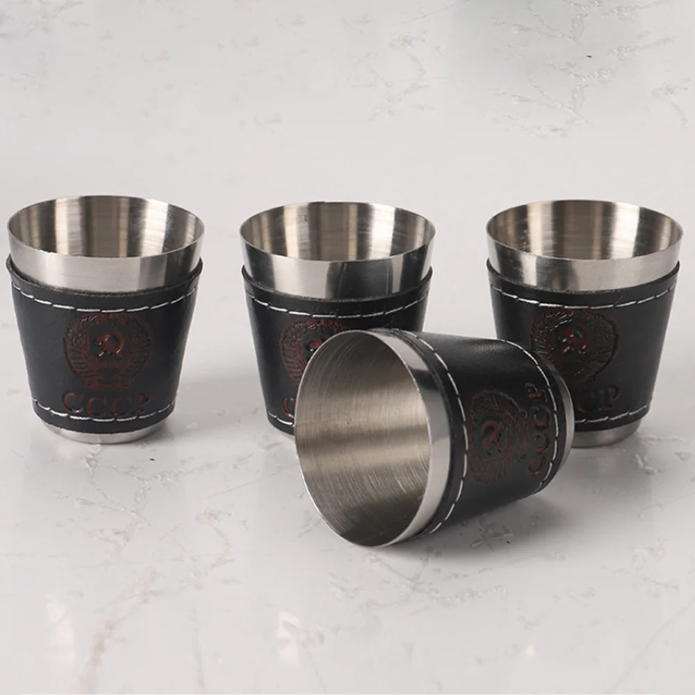 4 ピース/セット屋外旅行カップセットキャンプ食器ステンレス - Beer Flight Set のレビューと価格