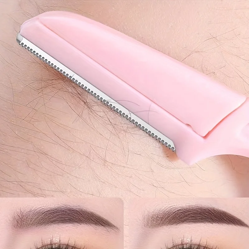 Safe Folding Eyebrow Razor Set for Women, Anti-Scratch Beginner Kit, Beauty Tool with Replaceable Blades
