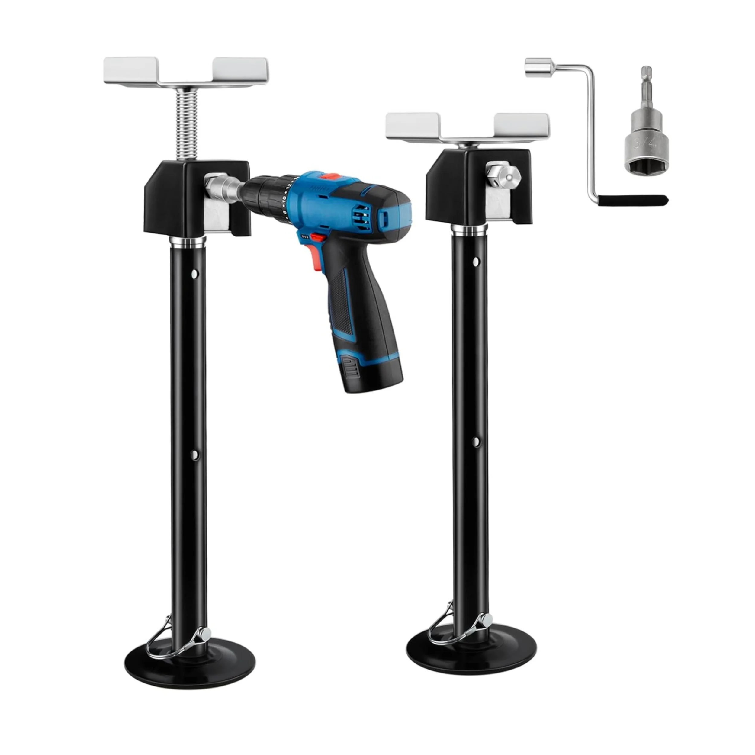 RV Slide Out Support Jacks 5000 Lbs Capacity Adjustable Height Stabilizer Jack With Drill Adapter