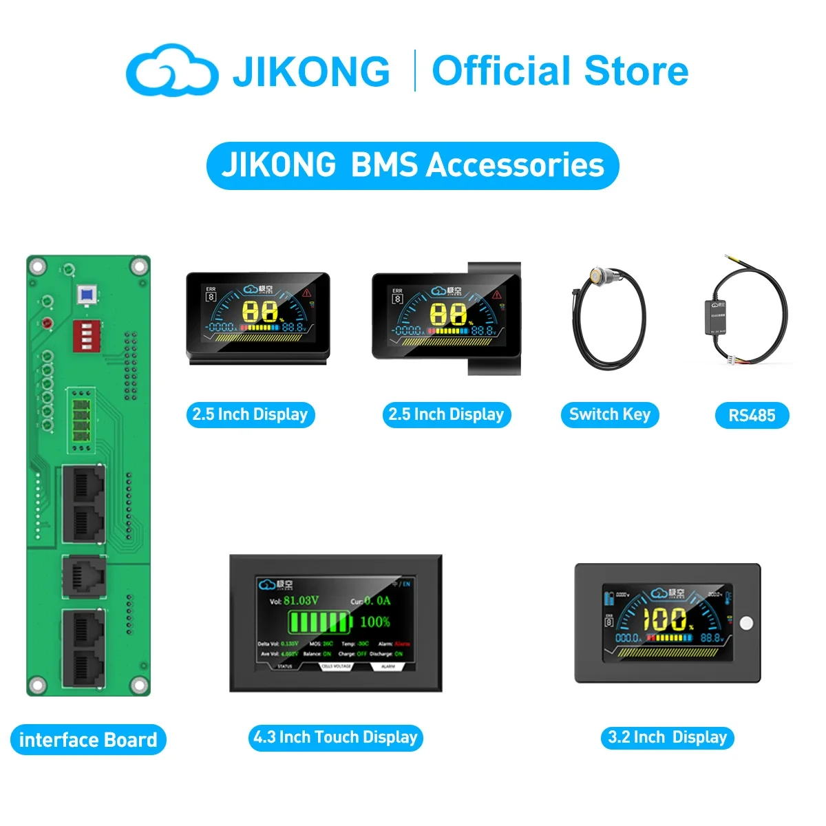 مؤشر درجة الحرارة JIKONG JK LCD ، SOC ، BMS TFT ، شاشة عرض "، من JIKONG JK ، مناسبة لjikong JK ، تيار الجهد