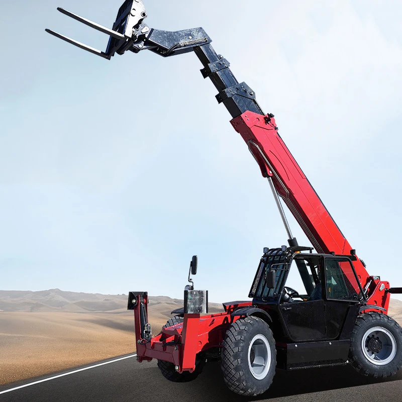 Customized 3 Ton Telescopic Forklift 7m Telehandler 4WD Rough Terrain Wheel Loader with Quick Hitch Attachments CE
