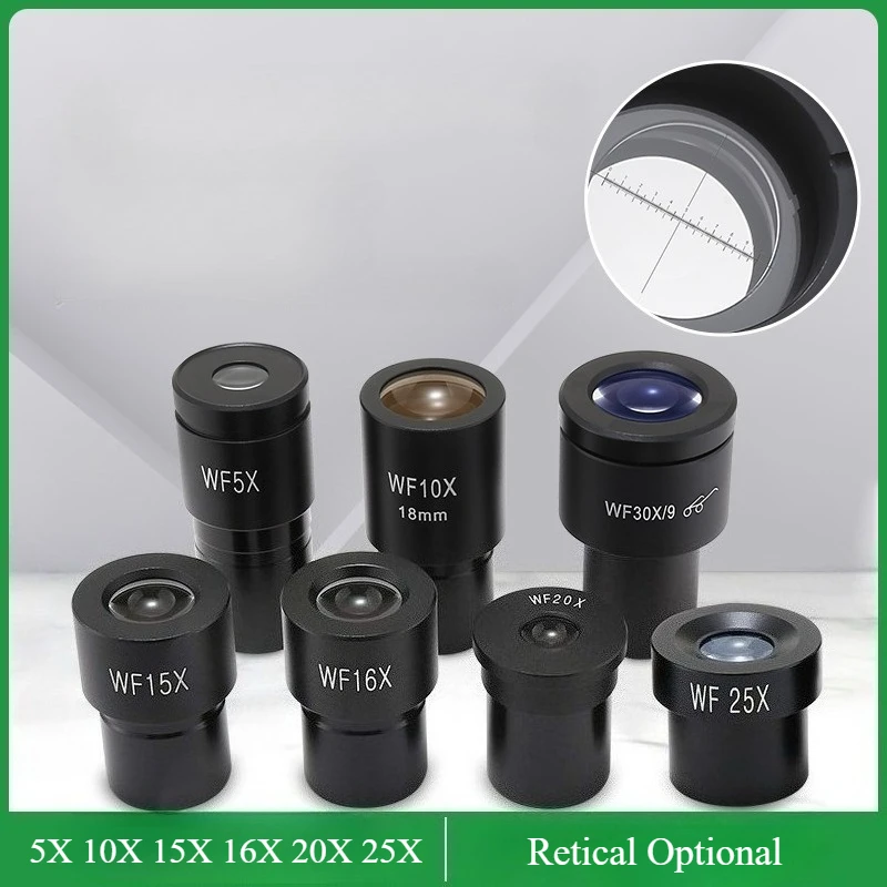 WF5X WF10X WF15X WF16X WF20X WF25X Biological Microscope Wide Angle Eyepiece 23.2mm Interface Micrometer Optional Education Use - Image 2
