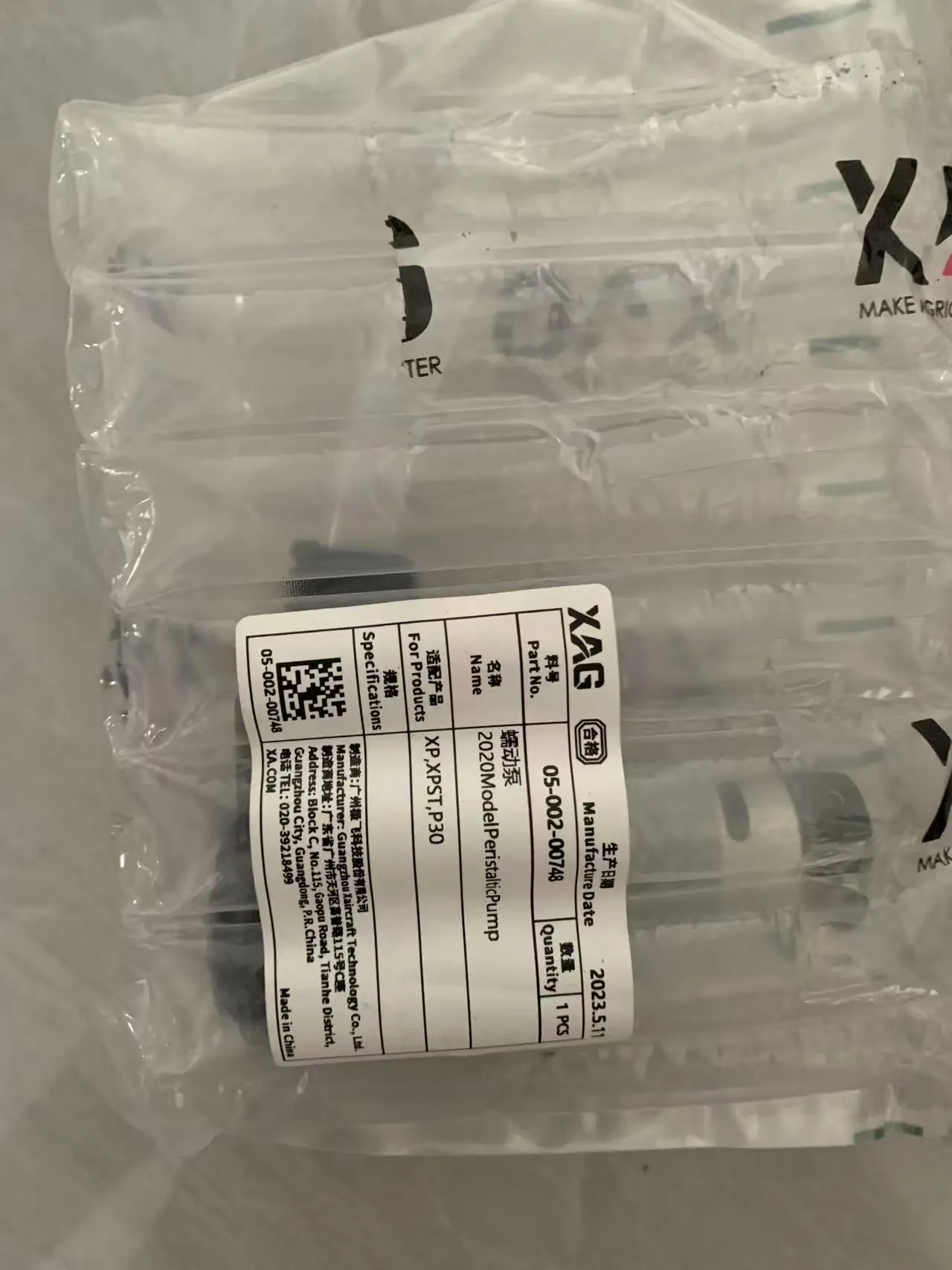 Per Agras XAG XP2020/P30 Kit pompa peristaltica acqua originale Parte Accessori per droni agricoli 05-002-00748