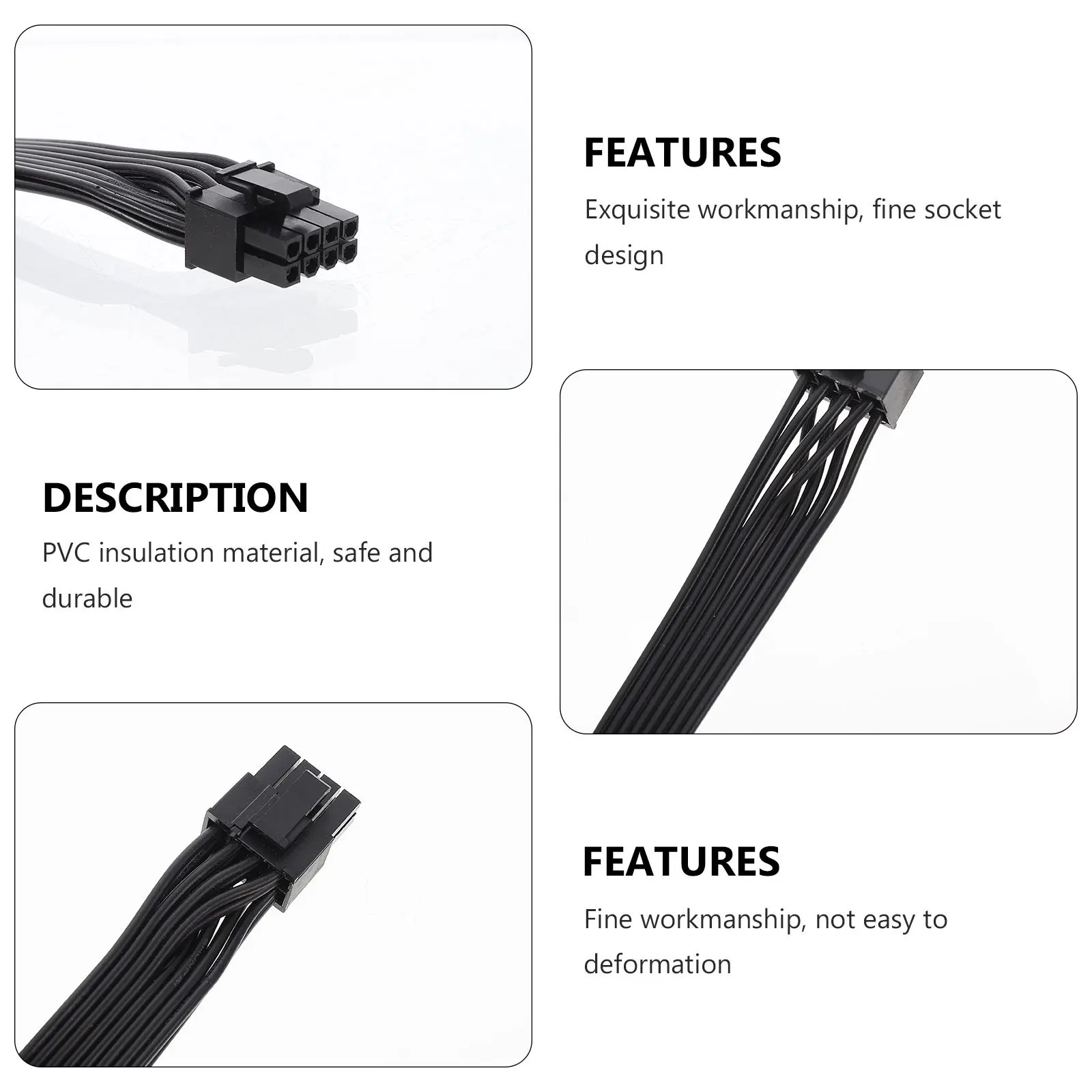 

Dual 8pin Graphics Cards Video Cable Splitter Power Adapter Cable for Computer Power Supply Extension Replacement Cord