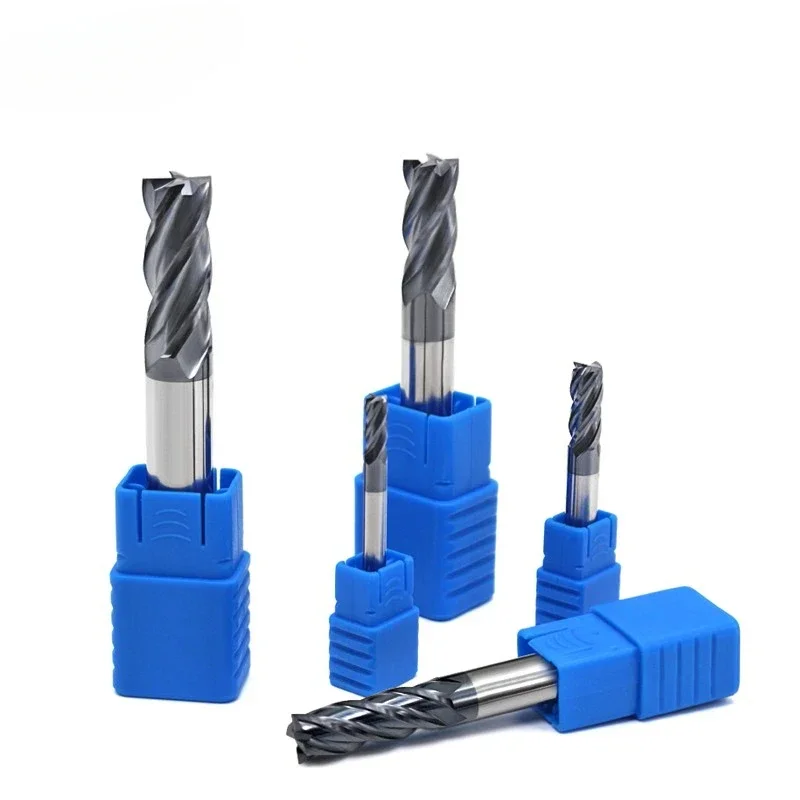 HRC50 4-Flute Cnc Nano Coating Tungsten Steel Carbide Face alloy End Mill CNC Maching Tools Stainless Steel Milling Cutter Tools