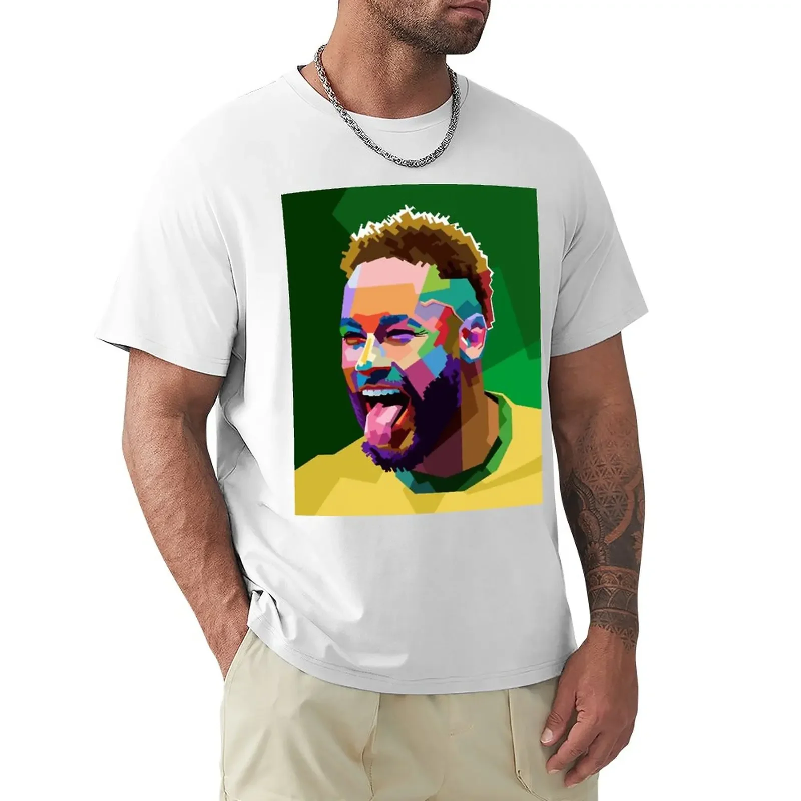 Top Quality Leisure Eur Size  Sports Neymar And Jr Brazil Celebrate Soccer Striker 15 Graphic Cool T-shirts