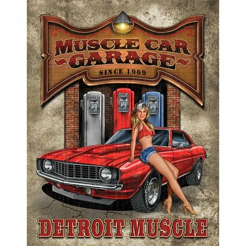 Legends Muscle Car Garage Metal Tin Sign Retro Man Cave 40.5 x 31.5 Genuine USA --Tin Sign