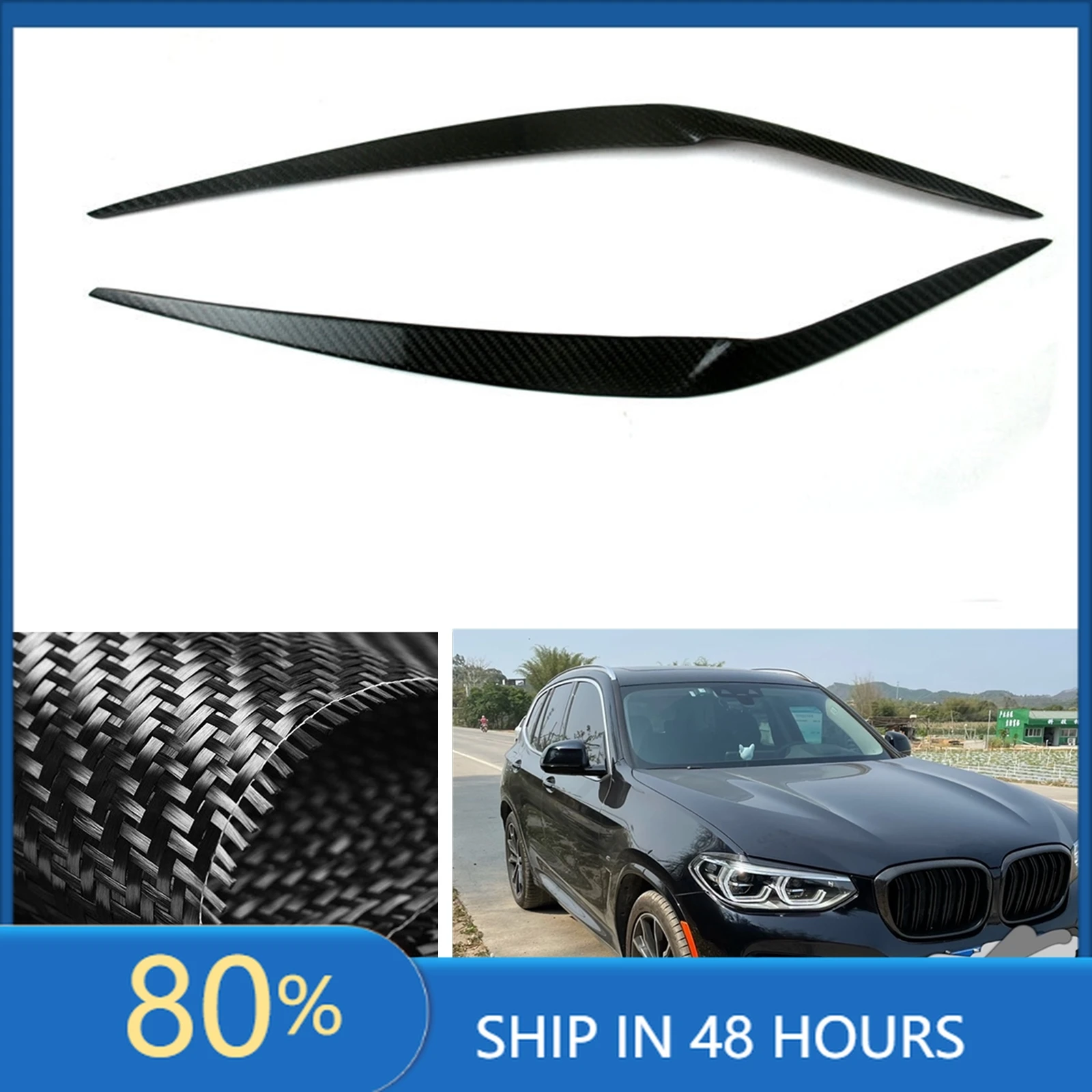 

Брова на фару для BMW G01 X3 F97 X3M 2018-2020, наклейка на фару из углеродного волокна, наклейка на переднюю фару, накладка на крышку лампы